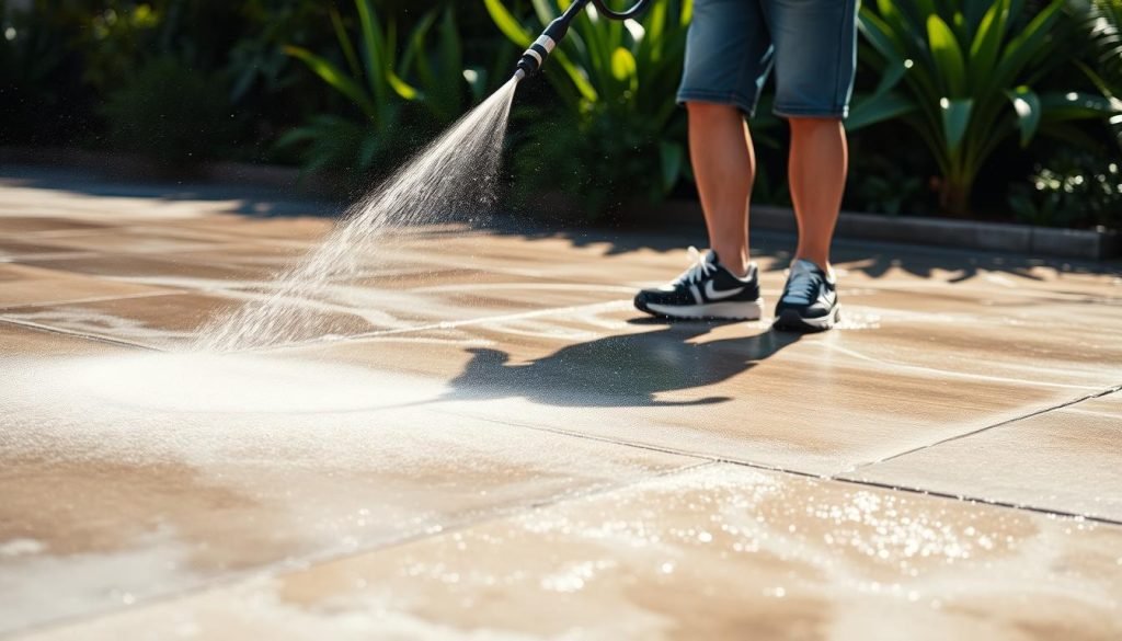 cleaning concrete