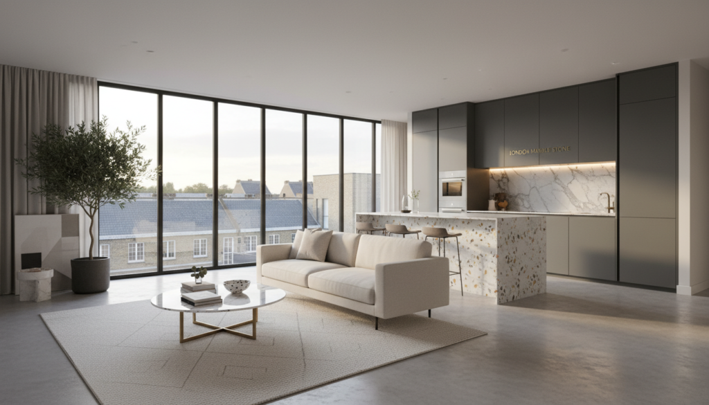 polished concrete Islington modern interior