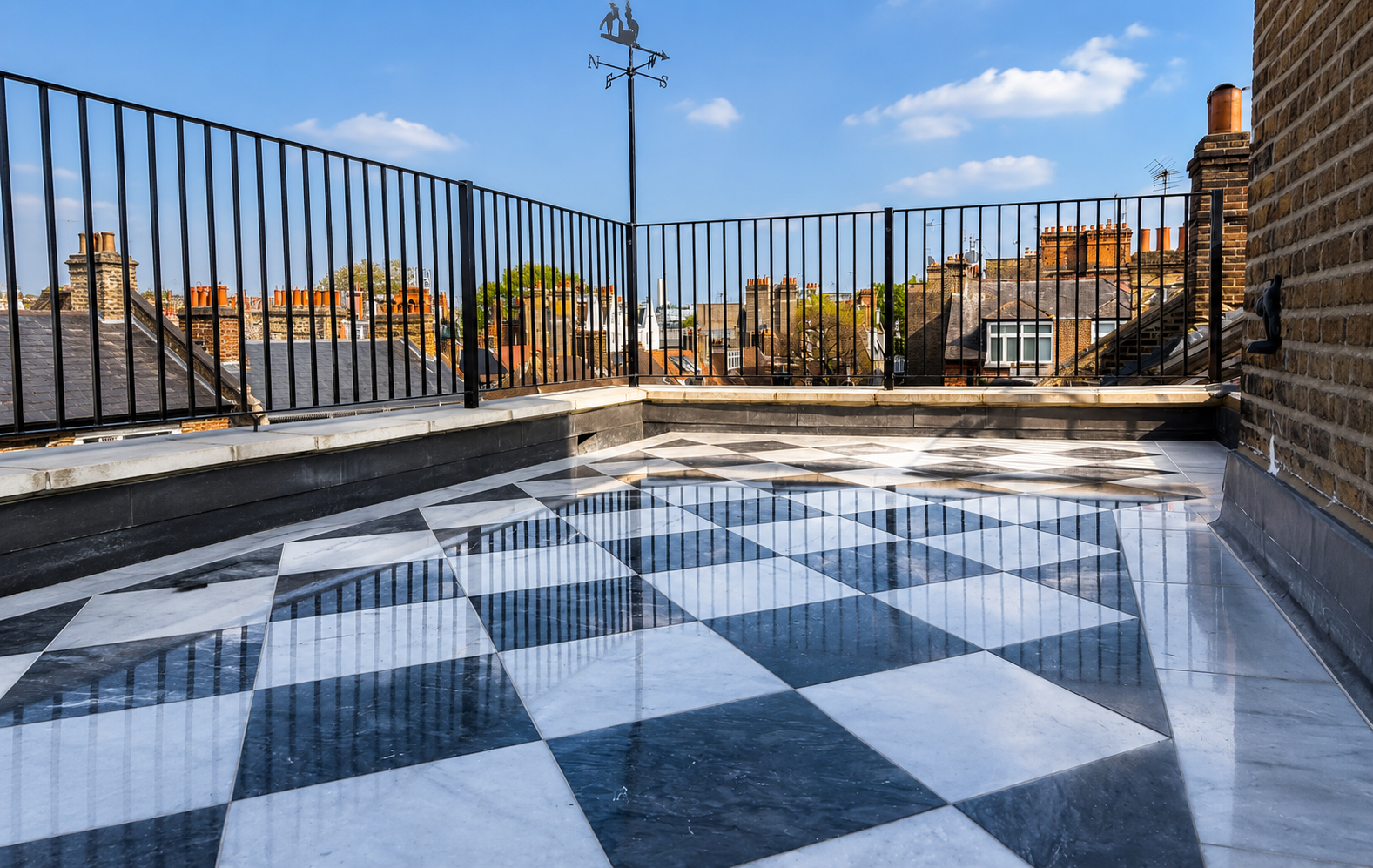 Roof Terrace Marble Floor Polishing - London Marble Stone