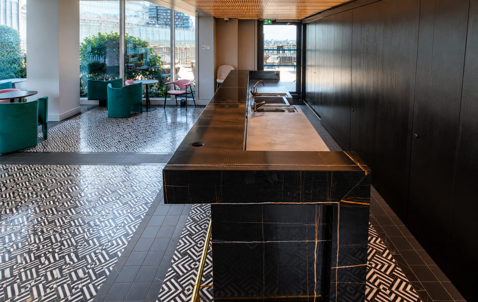 Black Marble Bar Surface Cleaning - London Marble Stone
