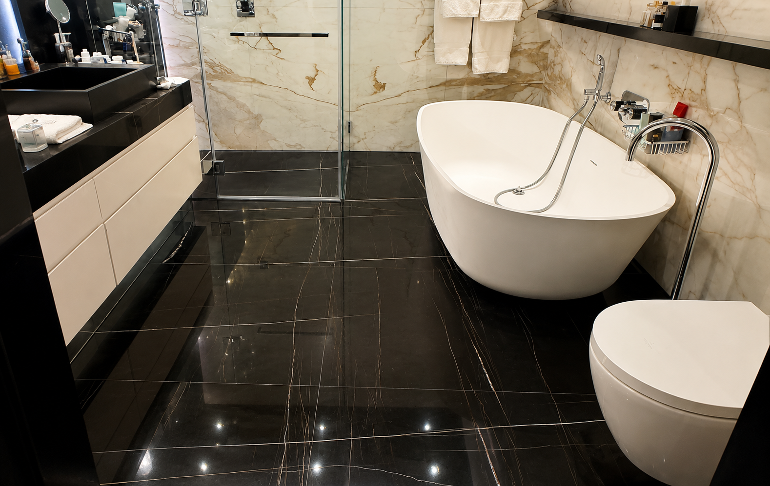 Black Marble Floor Cleaning - London Marble Stone