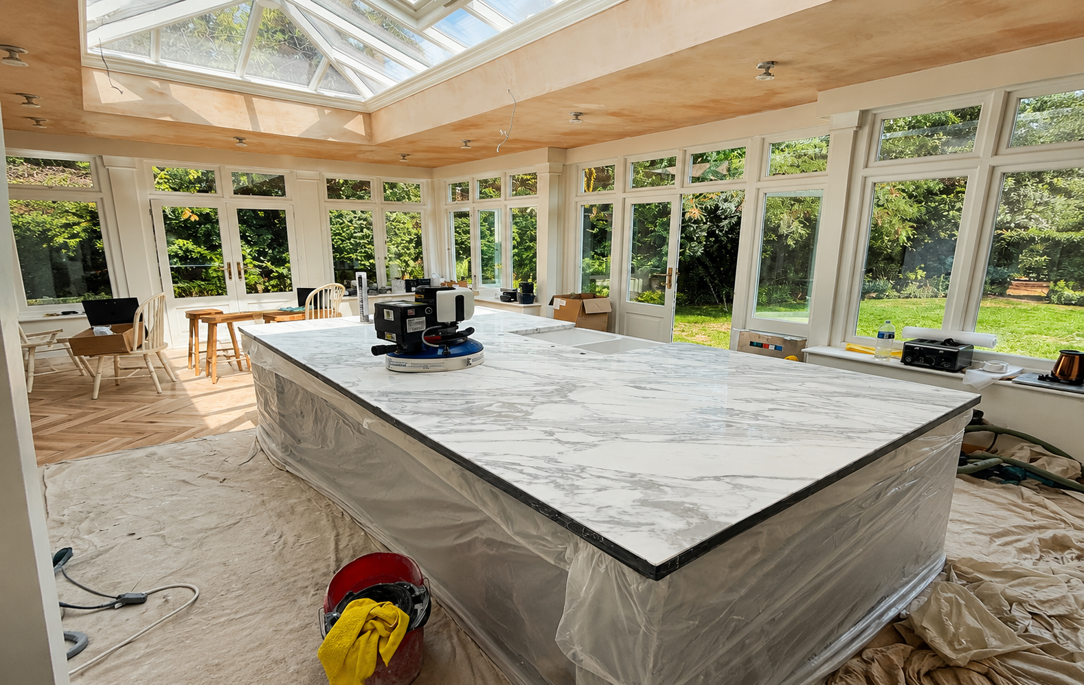 Marble Kitchen Island Restoration - London Marble Stone